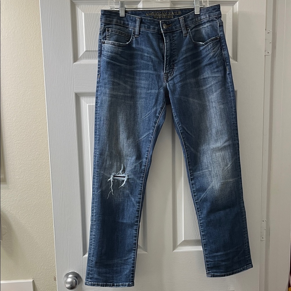 American Eagle Outfitters Men's Blue Jeans - Slim Straight